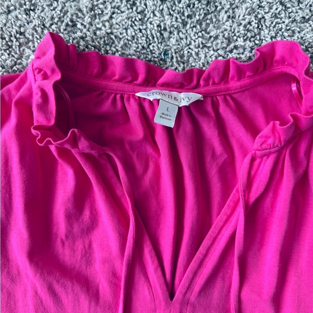 Pink Sleeveless Maxi Dress Maxi Peasant Dress Preppy tiered dress size large - Picture 5 of 9